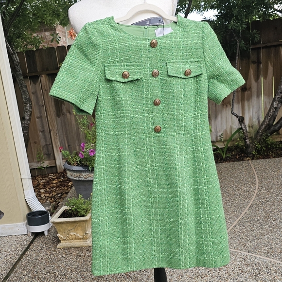 Nwt UYM  tweed golden buttons dress S - Picture 3 of 16